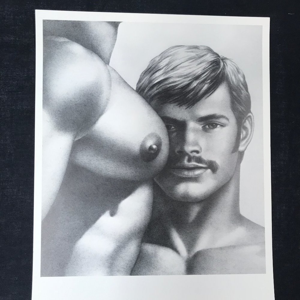 Tom of Finland 8 x 10 Print "EYE TO EYE” 1980’s Face on Chest
